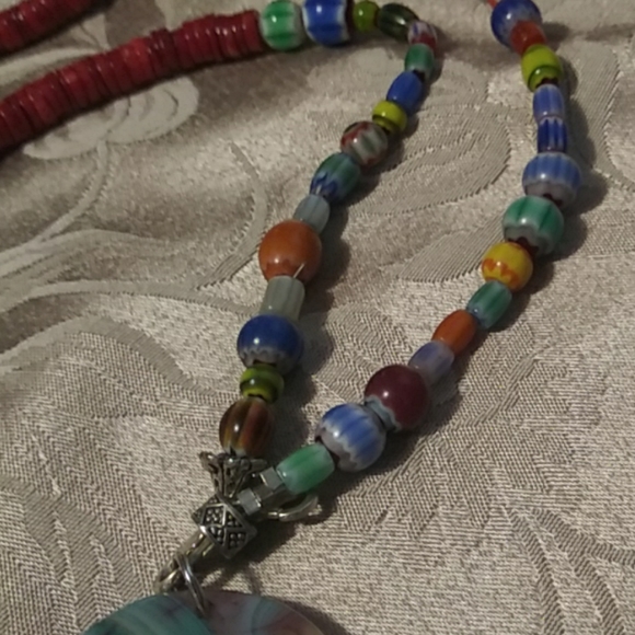 Multicolored and agate necklace - Picture 5 of 5